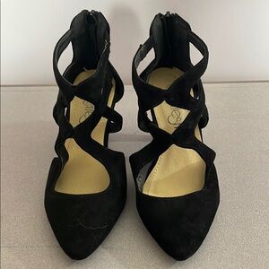 Refresh Black Stiletto Heels with Ankle Straps